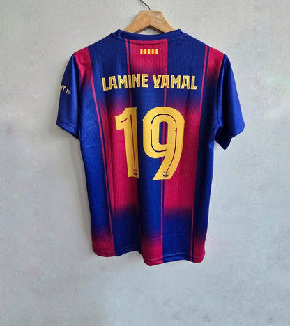 Lamine Yamal FC barcelona 2025-26 home half sleeves Embroidered